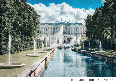 Grand cascade in Pertergof, Saint-Petersburg, Grand cascade in Pertergof, Saint-Petersburg, 60465978