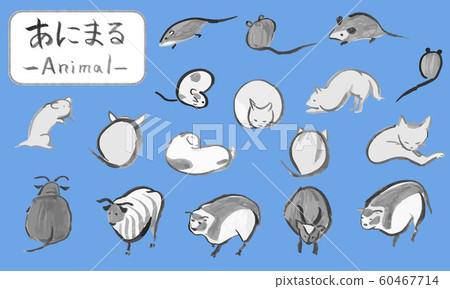 Hand drawn Japanese painting animal illustration_02_01 Hand drawn Japanese painting animal illustration_02_01 60467714
