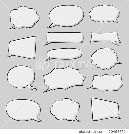 Speech bubbles. Hand drawn sketch on gray background Speech bubbles. Hand drawn sketch on gray background 60468751