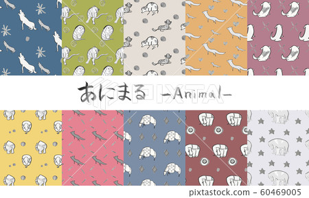 Hand drawn Japanese painting animal illustrations_pattern collection_01 Hand drawn Japanese painting animal illustrations_pattern collection_01 60469005