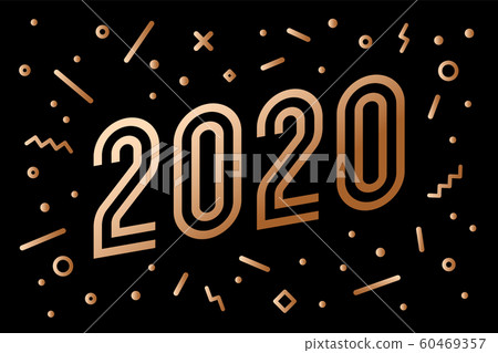 2020, Happy New Year, gold. Greeting card with golden Happy New Year 2020, Happy New Year, gold. Greeting card with golden Happy New Year 60469357