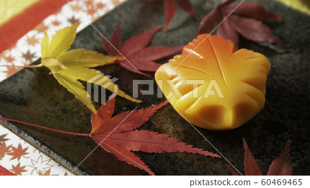 Japanese traditional sweets: Momiji kneaded (sweet candy made from pasty beans. Japanese traditional sweets: Momiji kneaded (sweet candy made from pasty beans. 60469465