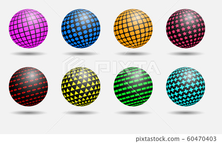 set of color balls with differents shapes on 60470403