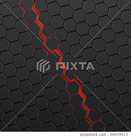 black hexagons with red background - Stock Illustration [60470413] - PIXTA
