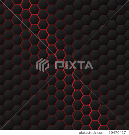 black hexagons with red background - Stock Illustration [60470417] - PIXTA