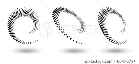 Halftone circle frame, abstract dots logo emblem 60470754