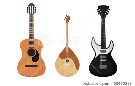Stringed Musical Instruments Isolated On White... - Stock Illustration ...
