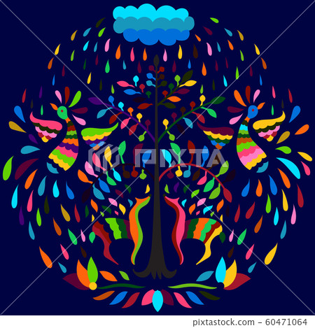 Otomi Style Rounded  Pattern 60471064