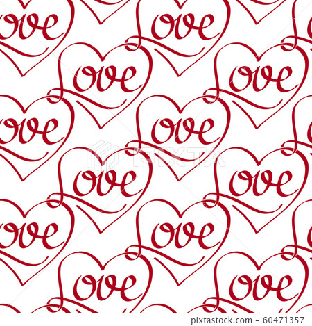 Vector Seamless Pattern with Love Lettering - Stock Illustration ...
