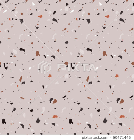 Terrazzo repeating seamless pattern. Texture composed of natural stone, glass, quartz, concrete, marble, quartz. Classic italian type of floor. Background texture. Marble design. Vector illustration. Terrazzo repeating seamless pattern. Texture composed of natural stone, glass, quartz, concrete, marble, quartz. Classic italian type of floor. Background texture. Marble design. Vector illustration. 60471446