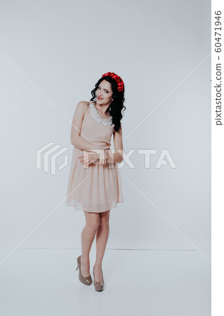 a beautiful cocktail dress stylish girl wreath 60471946