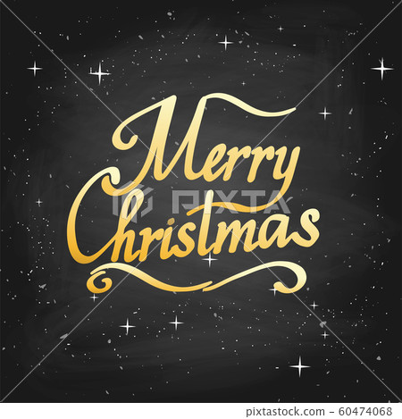 Merry christmas text vector on white background. Lettering for invitation, wedding and greeting card, prints and posters. Hand drawn inscription 60474068