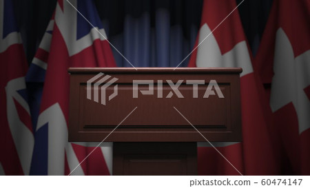 Many flags of Switzerland and the United Kingdom, 3D rendering Many flags of Switzerland and the United Kingdom, 3D rendering 60474147