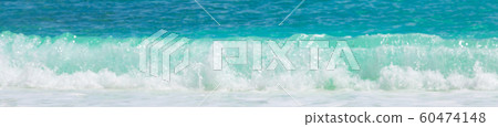 Blur background texture banner with turquoise water wave 60474148