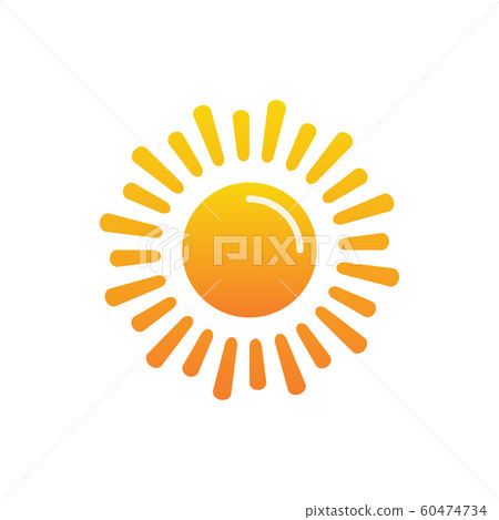 Typical sunshine or sunny icon w rays of sun Typical sunshine or sunny icon w rays of sun 60474734