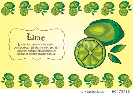 Card for kitchen notes. Blank with lime... - Stock Illustration ...