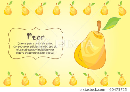 Card for kitchen notes. Blank with pear ornament. Kitchen card. A pear 60475725