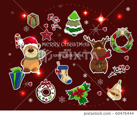 Holiday new year and christmas vector card. Holiday new year and christmas vector card. 60476444