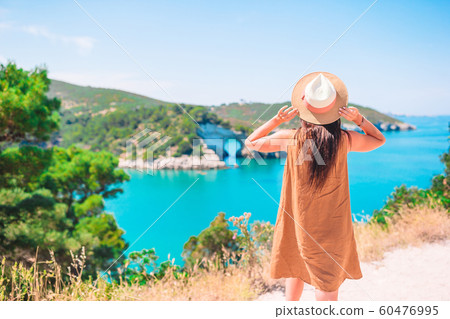 Girl on vacation travel background beautiful landscape 60476995
