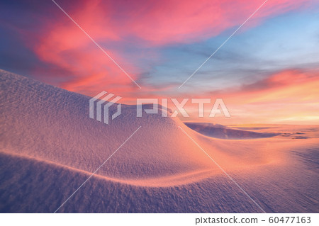 Fantastic winter landscape in snowy mountains Fantastic winter landscape in snowy mountains 60477163