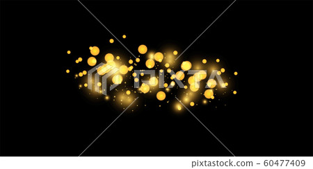 Texture background abstract black and golden Glitter and elegant for Christmas. Dust white. Sparkling magical dust particles. Magic concept. Abstract background with bokeh effect. 60477409