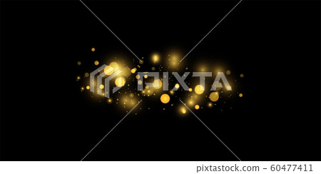 Texture background abstract black and golden Glitter and elegant for Christmas. Dust white. Sparkling magical dust particles. Magic concept. Abstract background with bokeh effect. 60477411