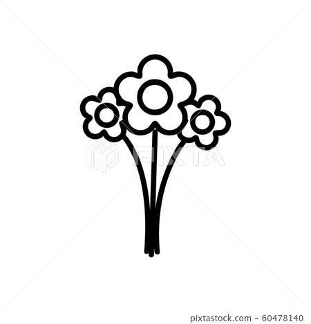 Three flower icon vector. Isolated contour symbol illustration Three flower icon vector. Isolated contour symbol illustration 60478140