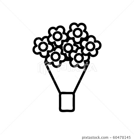 Flowers in the paper icon vector. Isolated contour symbol illustration Flowers in the paper icon vector. Isolated contour symbol illustration 60478145