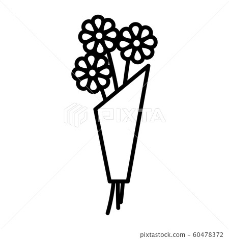 daisies in the packaging icon vector. Isolated contour symbol illustration 60478372