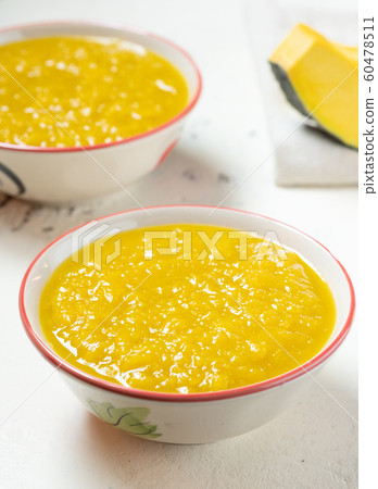Vegetarian food in autumn season,pumpkin mash for Vegetarian food in autumn season,pumpkin mash for 60478511