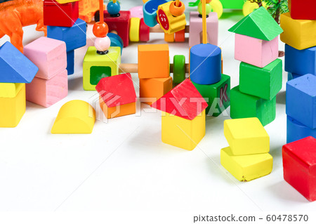 children toy colorful on white floor background children toy colorful on white floor background 60478570