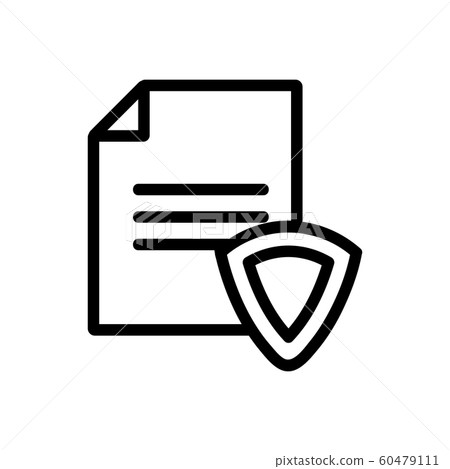 protected document icon vector. Isolated contour symbol illustration 60479111