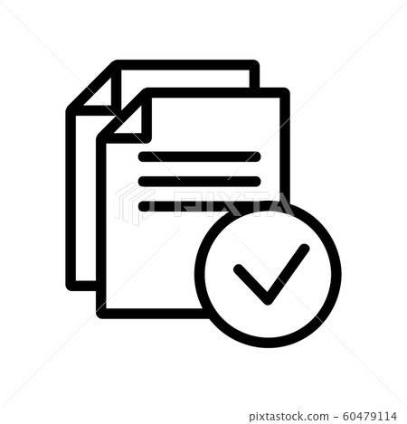 confirmed documents icon vector. Isolated contour symbol illustration confirmed documents icon vector. Isolated contour symbol illustration 60479114