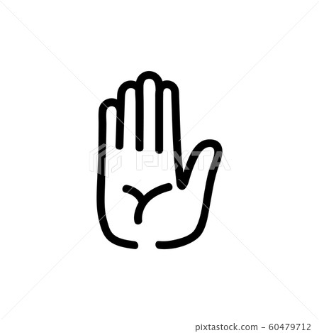 guessing on the hand icon vector. Isolated contour symbol illustration 60479712