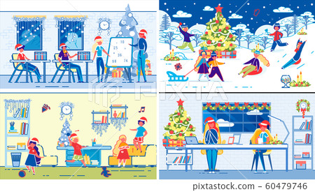 Children Winter Christmas Holidays Leisure Set. Children Winter Christmas Holidays Leisure Set. 60479746
