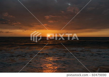 Beautiful sunset on the shore of the Indian Ocean 60479890