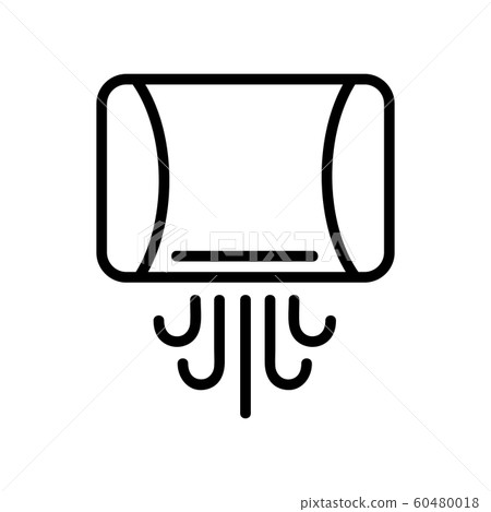 Hand-drying icon vector. Isolated contour symbol illustration 60480018