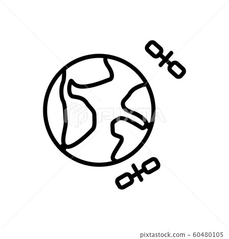 satellites land the icon vector. Isolated contour symbol illustration 60480105