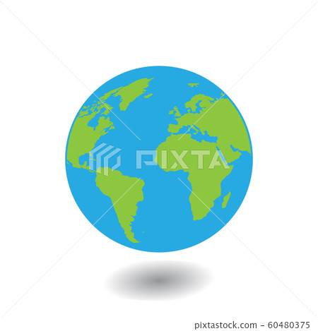 Vector planet Earth icon. Flat planet Earth... - Stock Illustration ...