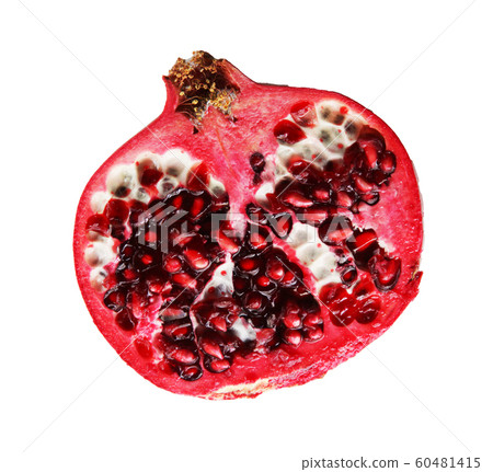 Close-Up Of Pomegranate Against White Background Close-Up Of Pomegranate Against White Background 60481415