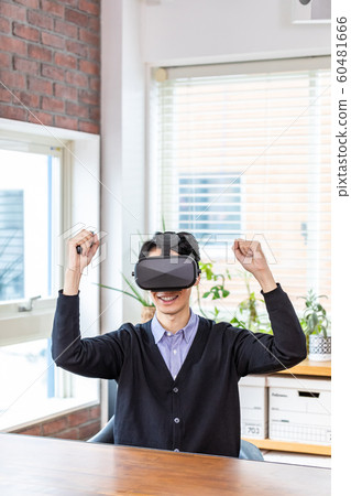 VR Goggles Game Men Guts Poses VR Goggles Game Men Guts Poses 60481666