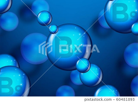 Vitamin B9 Blue shining pill capsule icon . Vitamin B9 Blue shining pill capsule icon . 60481893