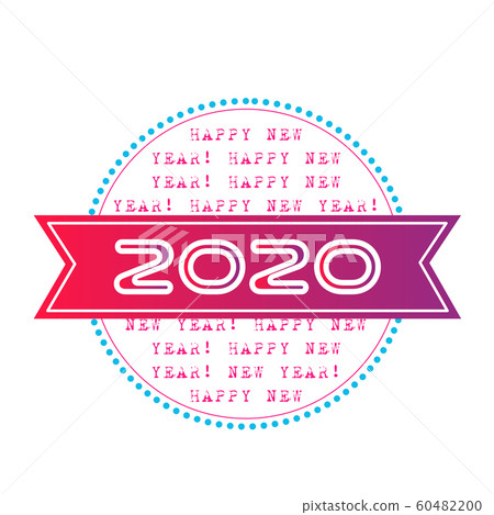 Happy new year 2020, Merry Christmas badge 60482200