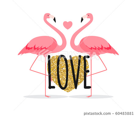 Cute card with flamingos. Love and Valentine's day Cute card with flamingos. Love and Valentine's day 60483881
