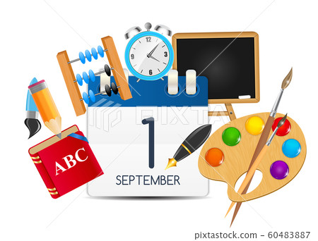 Calendar Icon of 1 September. Vector Illustration 60483887