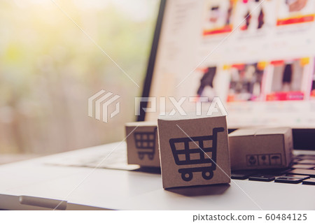 Online shopping - Paper cartons or parcel with a 60484125