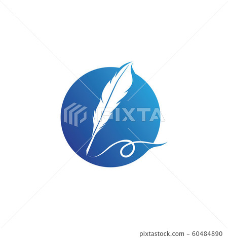Feather pen Logo template 60484890