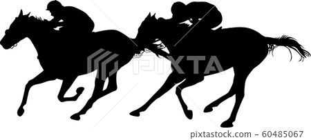 two horses in the finish of a horse race two horses in the finish of a horse race 60485067