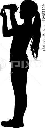 photographer girl with digital camera 60485109