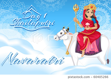 Navaratri poster design with goddess 60485266